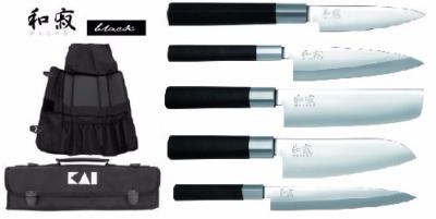 MALLETTE DE 5 COUTEAUX KAI WASABI BLACK