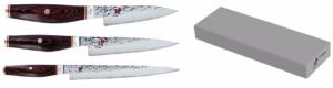 SET DE 3 COUTEAUX JAPONAIS MIYABI 6000MCT "FORME SPÉCIAL POISSON" ET PIERRE