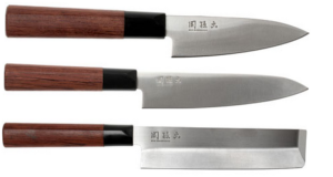 SET DE 3 COUTEAUX JAPONAIS KAI SEKI MAGOROKU "FORME VÉGAN"
