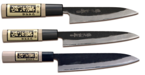 SET DE 3 COUTEAUX JAPONAIS TOJIRO YASUKI SHIROGAMI "FORME EUROPÉENNE"