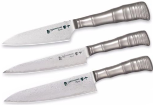 SET 3 COUTEAUX TAMAHAGANE GAMME BAMBOO 63PLY "FORME EUROPÉENNE"