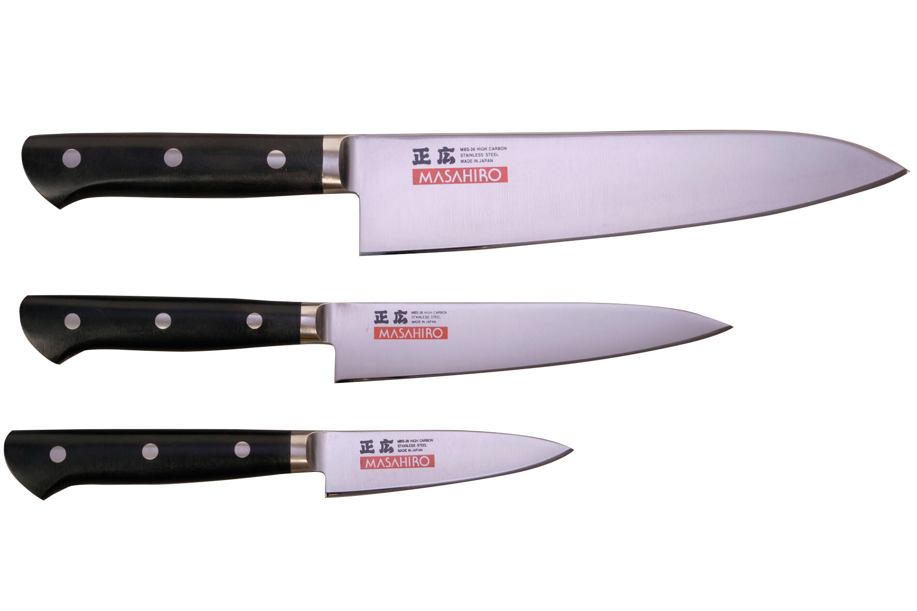 Set de 3 couteaux japonais Masahiro - Forme européenne