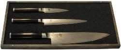 COFFRET 3 COUTEAUX SHUN DAMAS (CHEF)