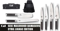 MALLETTE DE COUTEAUX KAI SEKI MAGOROKU DAMASCUS "CYRIL LIGNAC EDITION"