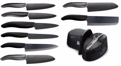 OFFRE COMPLETE DE COUTEAUX EN CÉRAMIQUE KYOCERA LAMES NOIRES