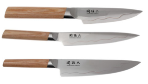 SET DE 3 COUTEAUX JAPONAIS KAI MAGOROKU COMPOSITE "FORME EUROPÉENNE"