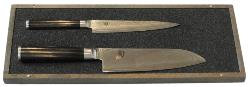 COFFRET 2 COUTEAUX SHUN DAMAS (SANTOKU-UTILITAIRE)