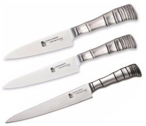 SET 3 COUTEAUX JAPONAIS TAMAHAGANE GAMME BAMBOO 3PLY "SPÉCIAL POISSON"