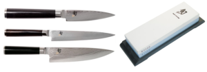 SET DE 3 COUTEAUX JAPONAIS KAI SHUN CLASSIC "FORME EUROPÉENNE" ET PIERRE