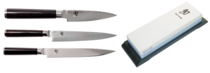 SET DE 3 COUTEAUX JAPONAIS KAI SHUN CLASSIC "SPÉCIAL POISSON" ET PIERRE