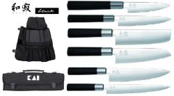 MALLETTE DE 6 COUTEAUX KAI WASABI BLACK