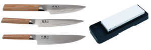 SET DE 3 COUTEAUX JAPONAIS KAI MAGOROKU COMPOSITE "FORME EUROPÉENNE" ET PIERRE