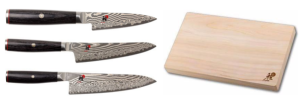 SET DE COUTEAUX DE CUISINE JAPONAIS MIYABI 5000FCD "FORME EUROPÉENNE" ET PLANCHE