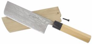 COUTEAU JAPONAIS ARTISANAL RYUZO GAMME ZAYASHI USUBA 16,5 CM + SAYA BOIS