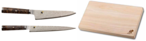 SET DE 2 COUTEAUX JAPONAIS MIYABI 5000MCD67 UTILITAIRE - SUJIHIKI ET PLANCHE MIYABI BLACK