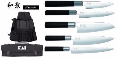 MALLETTE DE 5 COUTEAUX KAI WASABI BLACK