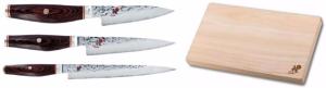 SET DE 3 COUTEAUX JAPONAIS MIYABI 6000MCT "SPÉCIAL POISSON" ET PLANCHE