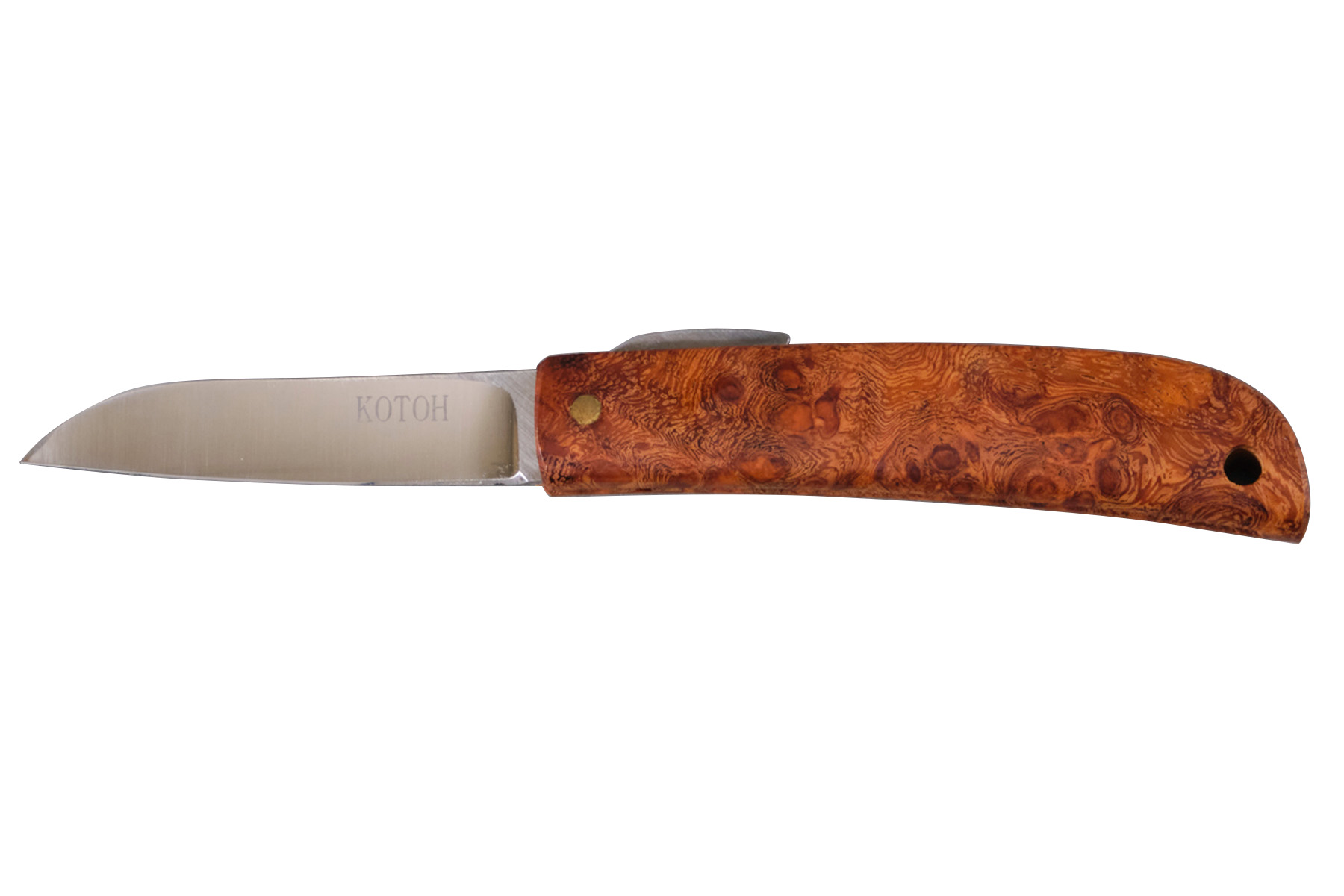 Couteau japonais higonokami de Junpei Makkari loupe d'amboine - 6 cm - 19