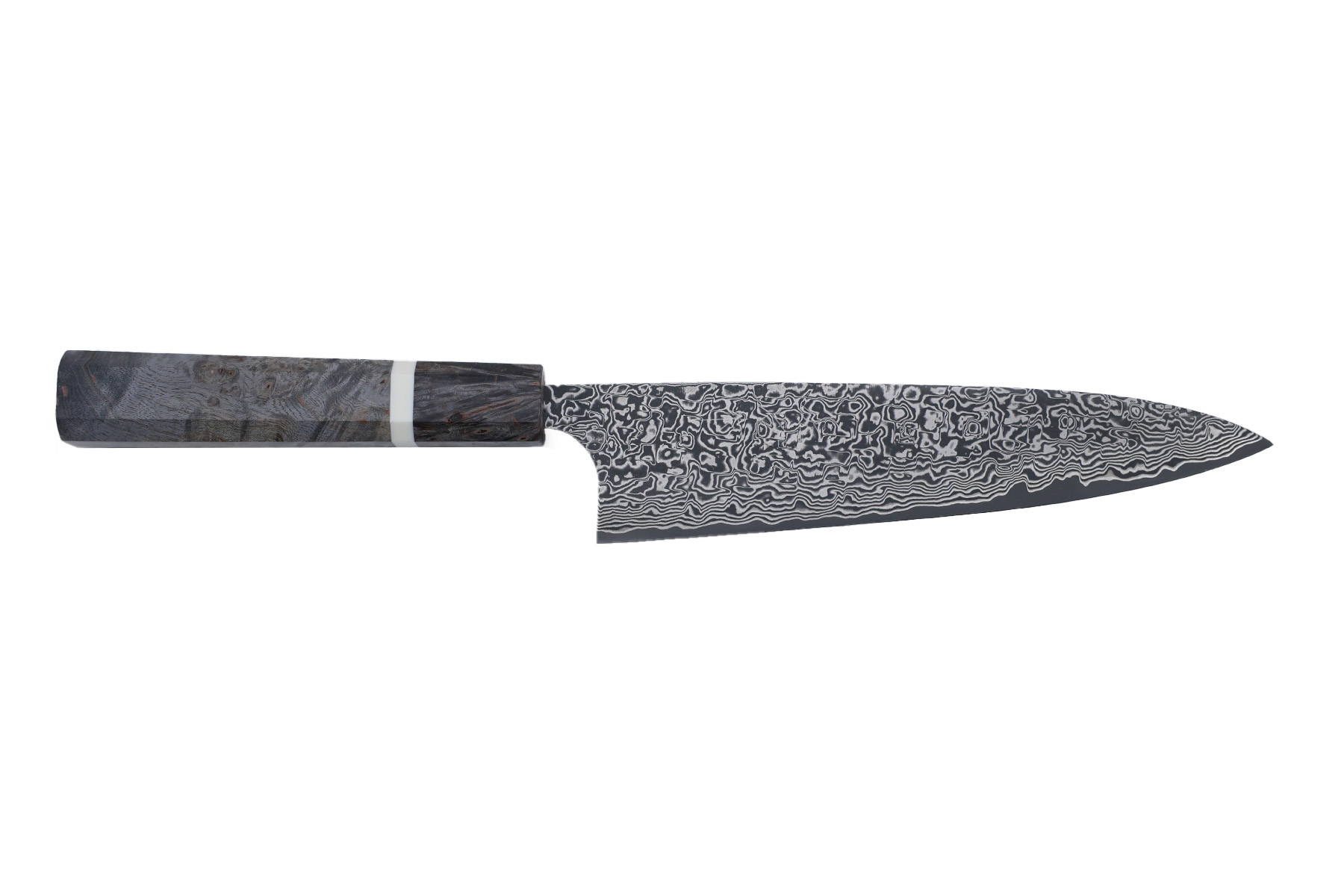 Couteau japonais artisanal R2 damas de Takeshi Saji - Couteau gyuto 18 cm