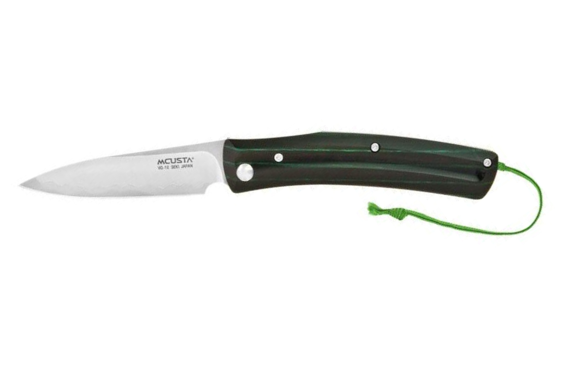 Couteau japonais Higonokami - manche 11 cm stamina noir et rainures vertes