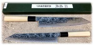 Couteau artisanal japonais Sukenari - Kiritsuke 270 mm Ginsan Damas