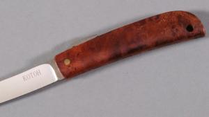 Couteau pliant japonais Higonokami de Junpei Makkari loupe d'amboine 6 cm - 8