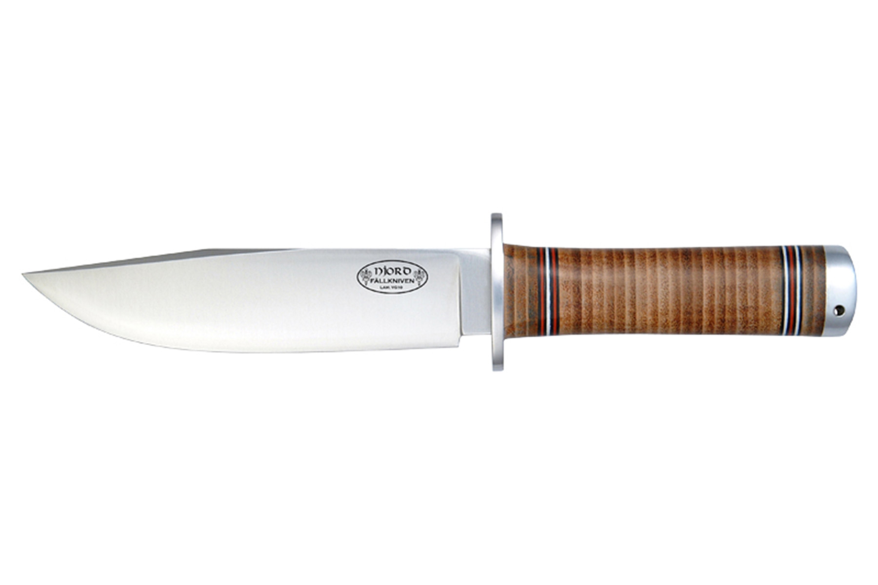 Couteau fixe Fällkniven Njord manche en rondelles de cuir - FKNL3L