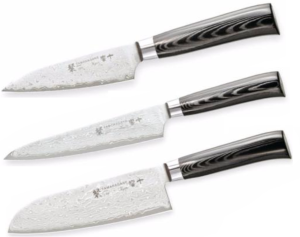 Set de 3 couteaux de cuisine Japonais Tamahagane Kyoto "Forme Japonaise"