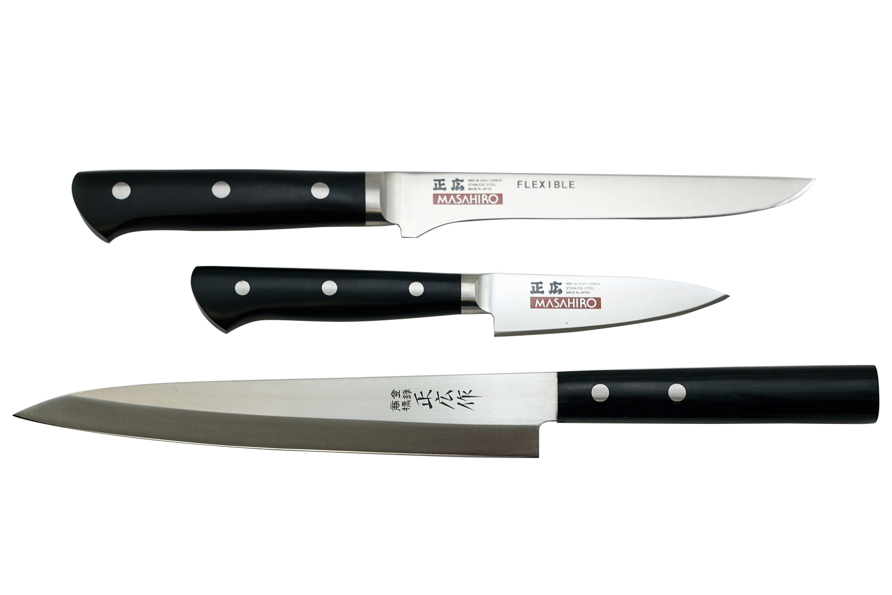 Set de 3 couteaux japonais Masahiro pour poisson - gaucher