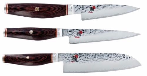 Set de 3 couteaux japonais Miyabi 6000MCT forme japonaise