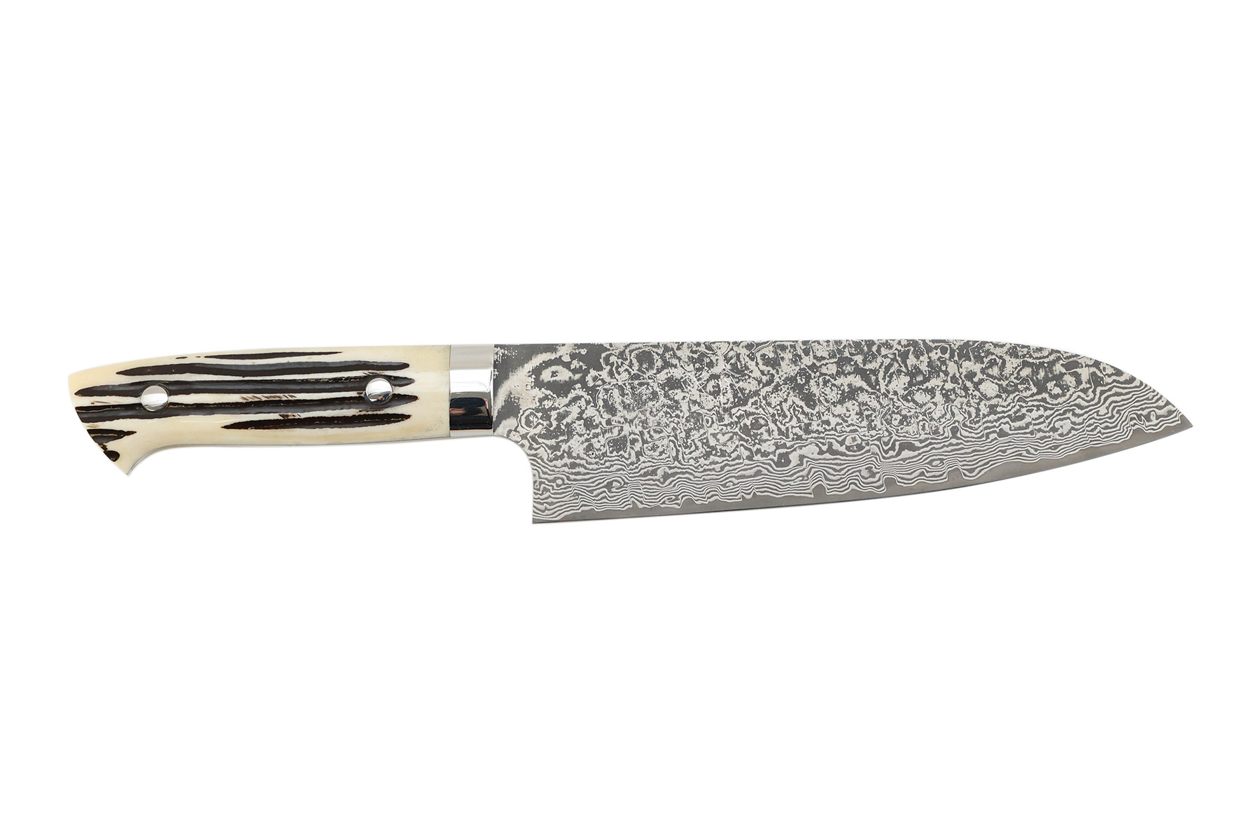 Couteau japonais artisanal de Takeshi Saji SG2 damas - Couteau santoku 18 cm