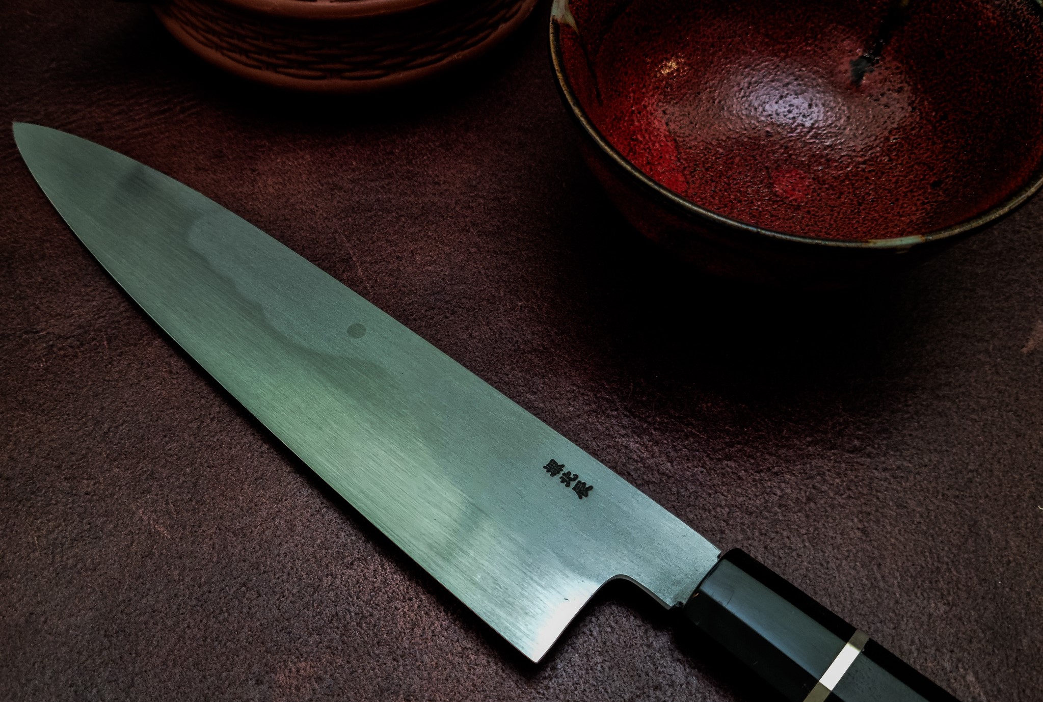 couteau japonais de chef à lame honyaki