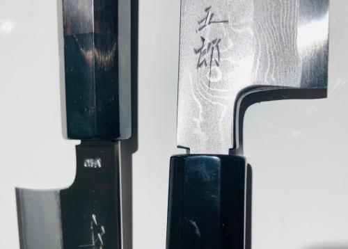 Machi, le petit écart laissé entre la lame et le manche d'un couteau japonais traditionnel