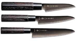 Set de 3 couteaux japonais Zen Black Tojiro forme européenne
