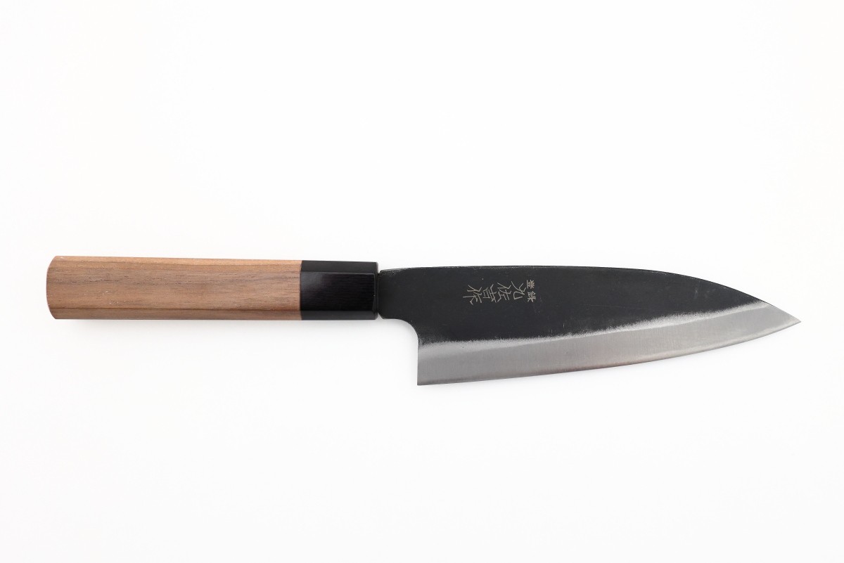 Couteau japonais artisanal de Yoshida Hamono - Couteau Santoku 17 cm Noyer - Aogami