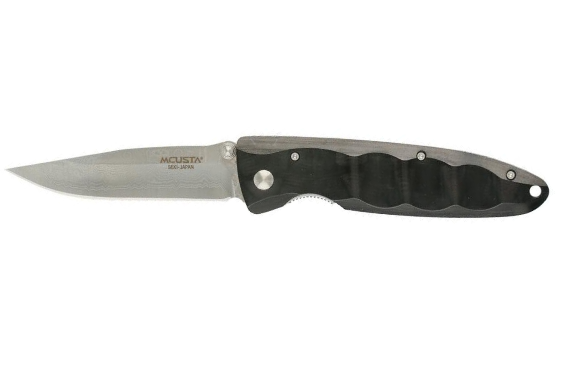 Couteau japonais Mcusta Classic Wave - manche 11 cm pakka noir - lame damas