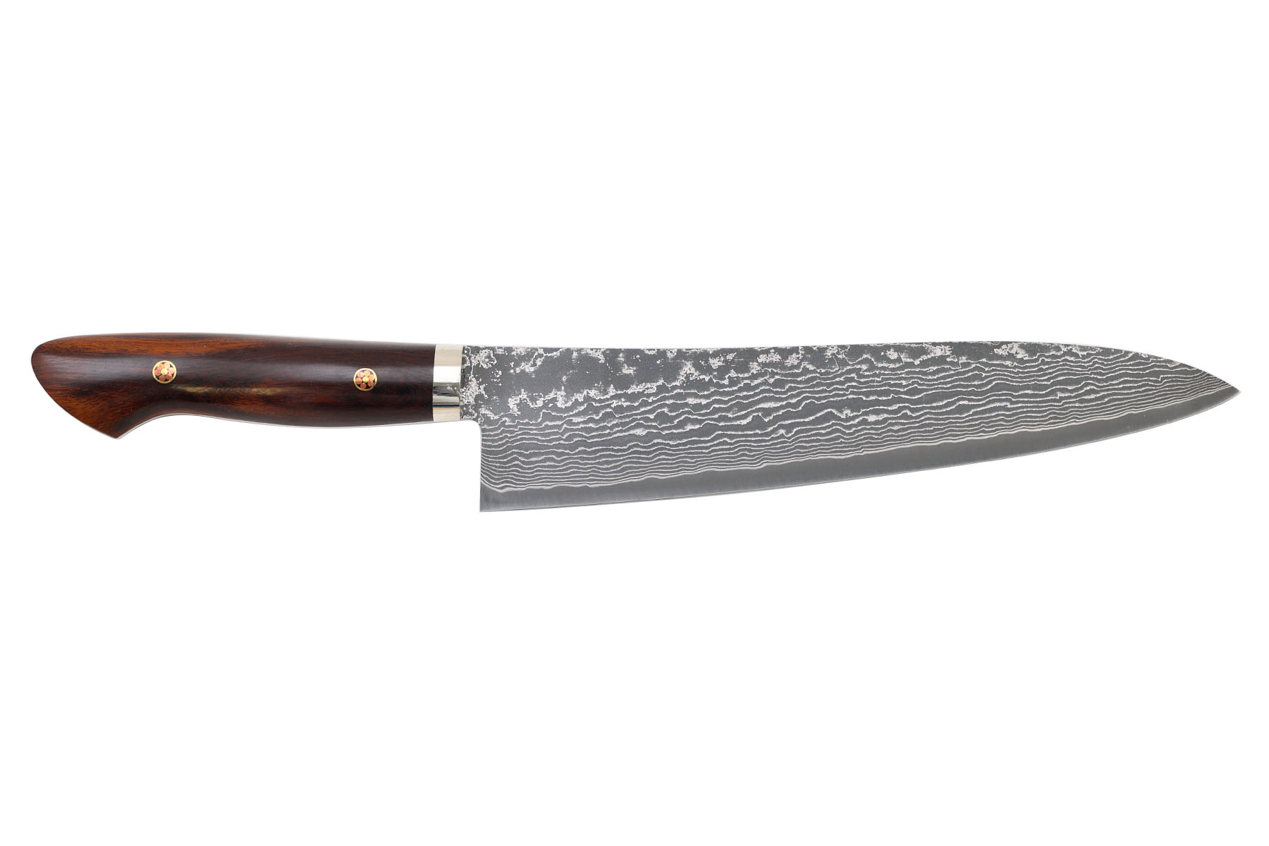 Couteau japonais artisanal Shigeki Tanaka SG2 damas - Couteau gyuto 24 cm