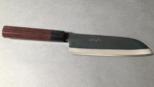 Couteau japonais artisanal de Yoshida Hamono - Santoku 18 cm - ZDP189 - Rosewood