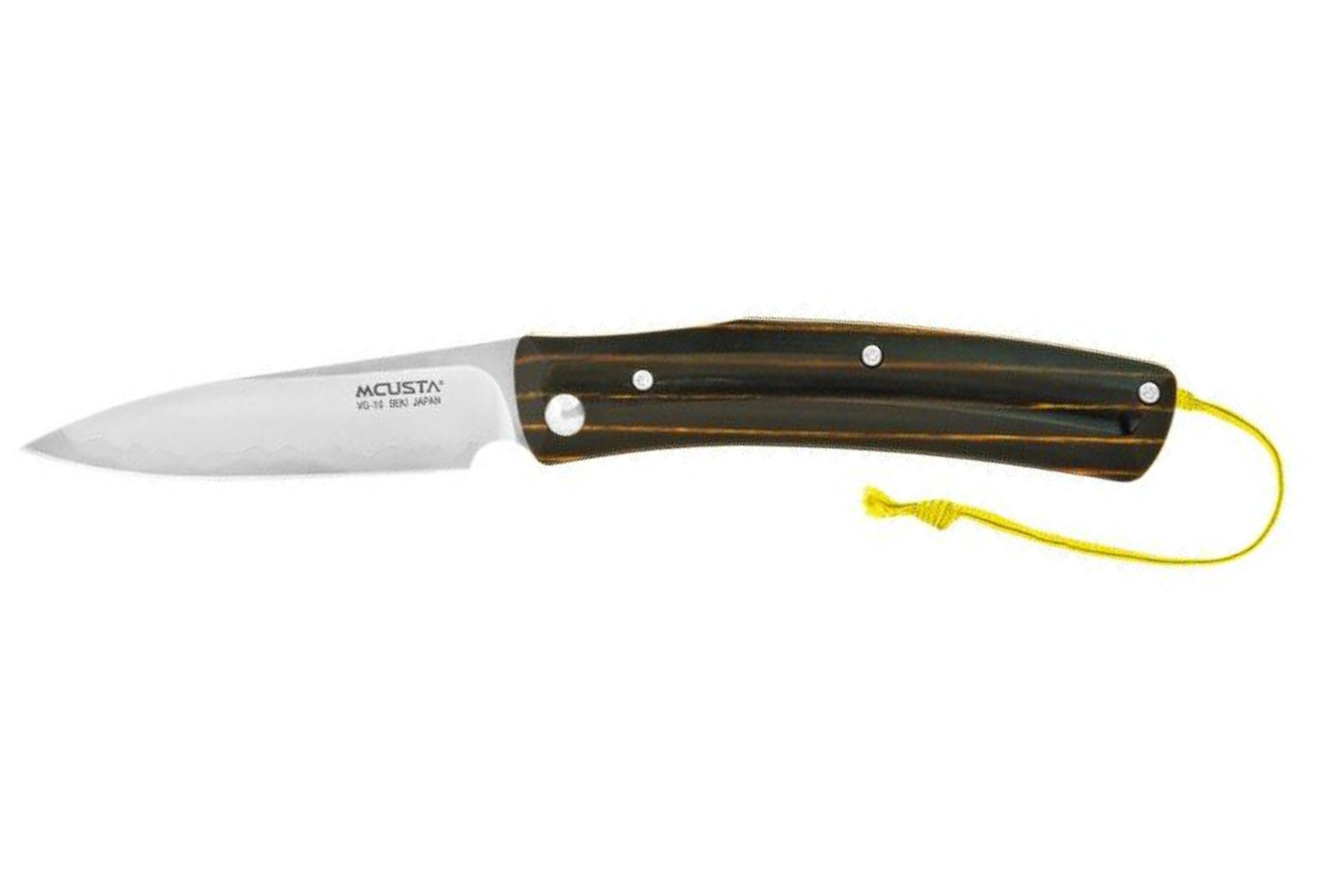 Couteau japonais Mcusta - manche 11 cm stamina noir et rainures jaunes