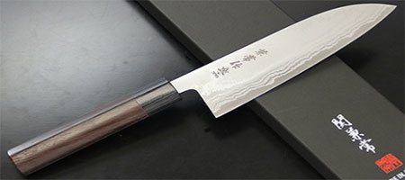 Couteaux de cuisine japonais Kanetsune acier Blue paper Steel Damas