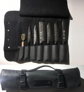 Mallette de rangement  en cuir Crafted 7 couteaux japonais - Black