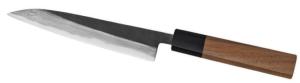 Couteau japonais artisanal Kamo finition "brut de forge" Damas - Petty 150 mm
