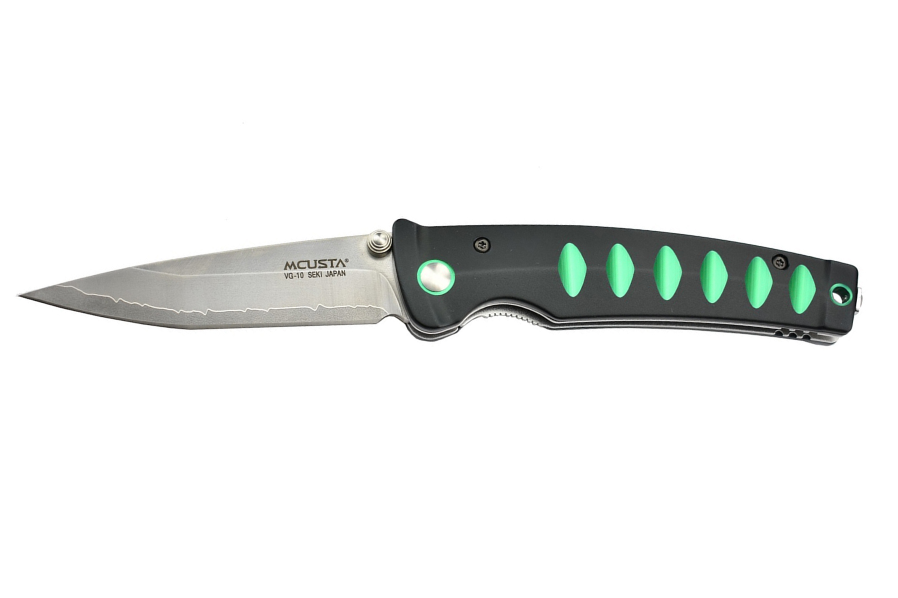 Couteau japonais Mcusta - Katana - manche anodisé insert vert 11 cm