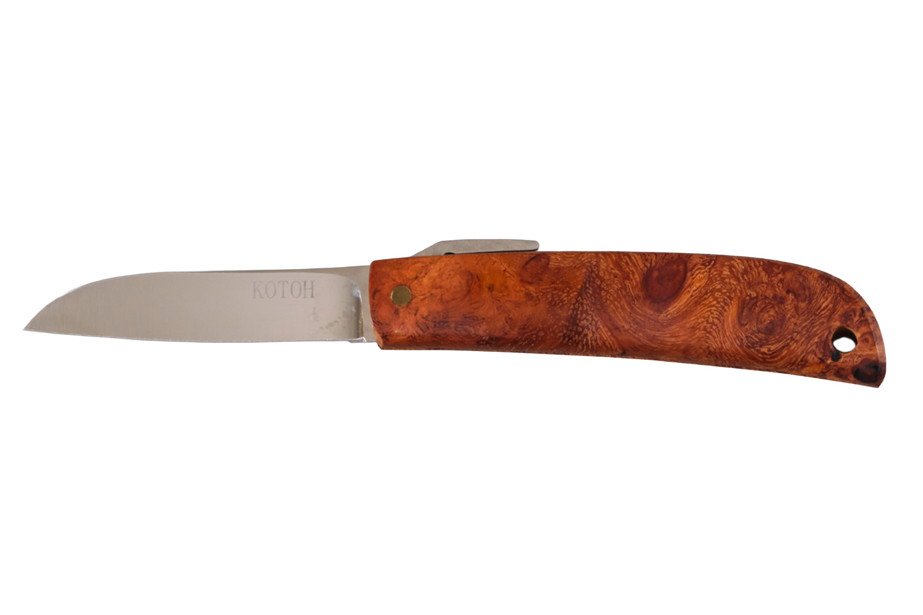 Couteau japonais Higonokami de Junpei Makkari loupe d'amboine - 6 cm - 5