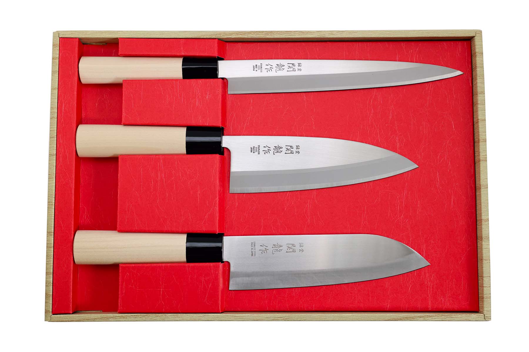 Coffret de 3 couteaux japonais Jaku Tradition