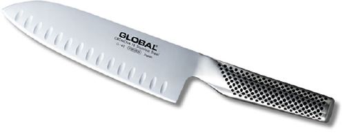 Couteau japonais Global g-series - Couteau santoku alvéolé 18 cm G80